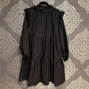 SHEIN Small Black Long Sleeve Ruffle Dress
